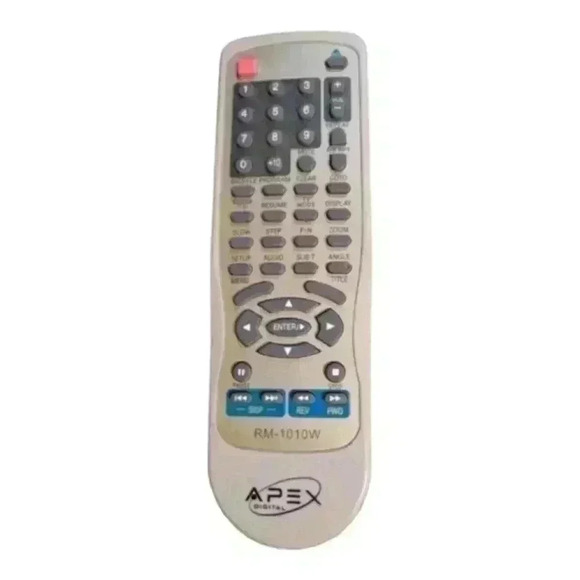 APEX RM-1010W Remote Control For DVD PLAYER AD-1110W (REM-27-E) Pre- own… - Picture 1 of 2